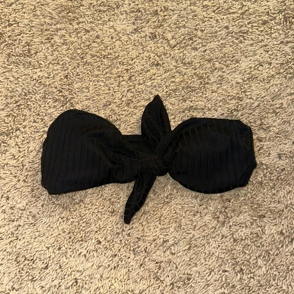Aerie Ribbed Bandeau Front Tie Bikini Top - Picture 2 of 6
